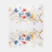 Couverture Polaire Aquarelle féminine fleurie (Devant)