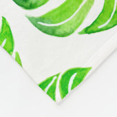 Couverture Polaire Aquarelle feuille Monstera (Coin)