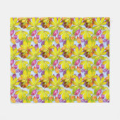 Couverture Polaire Aquarelle Feuille tombée (Devant (Horizontal))