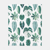 Couverture Polaire Aquarelle feuille tropicale motif transparent avec (Devant)