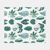 Couverture Polaire Aquarelle feuille tropicale motif transparent avec (Devant (Horizontal))