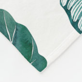 Couverture Polaire Aquarelle feuille tropicale motif transparent avec (Coin)