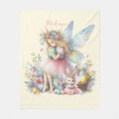 Couverture Polaire Aquarelle Fleur de printemps de Pâques (Devant)