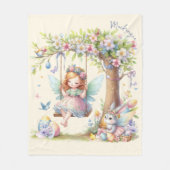 Couverture Polaire Aquarelle Fleur de printemps de Pâques (Devant)