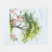 Couverture Polaire Aquarelle Fleur de printemps de Pâques (Devant (Horizontal))