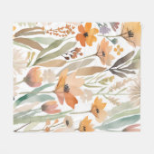 Couverture Polaire Aquarelle Fleur sauvage Boho Soft Pastel Spring (Devant (Horizontal))