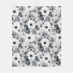 Couverture Polaire Aquarelle fleur sauvage - Illustration Vintage