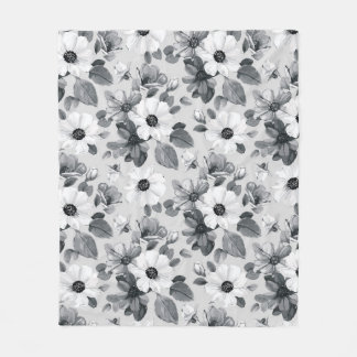 Couverture Polaire Aquarelle fleur sauvage - Illustration Vintage