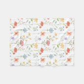Couverture Polaire Aquarelle Fleur sauvage motif floral (Devant (Horizontal))