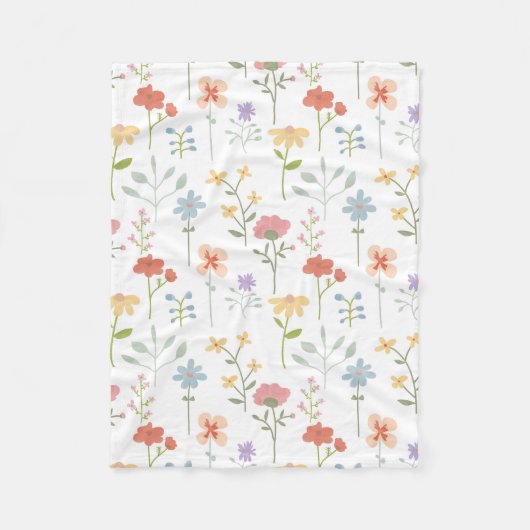 Couverture Polaire Aquarelle Fleur sauvage motif floral (Devant)
