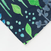 Couverture Polaire Aquarelle fleurie doodles arrière - plan foncé (Coin)