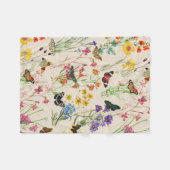 Couverture Polaire Aquarelle Fleurs sauvages & papillons Jardin Flora (Devant (Horizontal))