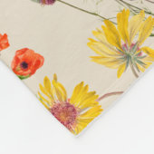 Couverture Polaire Aquarelle Fleurs sauvages & papillons Jardin Flora (Coin)