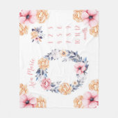 Couverture Polaire Aquarelle Floral Baby Milestone (Devant)