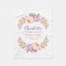 Aquarelle Floral Personnalisé Baby Birth Stats