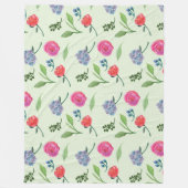 Couverture Polaire Aquarelle Florale (Devant)