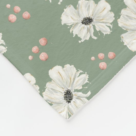 Couverture Polaire Aquarelle Florale (Coin)