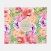 Couverture Polaire Aquarelle florale brillante moderne Kraft (Devant (Horizontal))