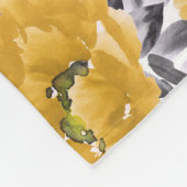 Couverture Polaire Aquarelle florale de pivoine Arrière - plan blanc (Coin)