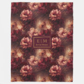 Couverture Polaire Aquarelle florale d'or de Bourgogne (Devant)