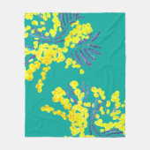 Couverture Polaire Aquarelle florale mimosa art thème fleuri jaune (Devant)
