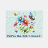 Couverture Polaire Aquarelle florale Monogramme Vous êtes les genoux (Devant (Horizontal))