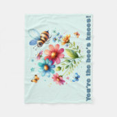 Couverture Polaire Aquarelle florale Monogramme Vous êtes les genoux (Devant)