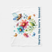 Couverture Polaire Aquarelle florale Monogramme Vous êtes les genoux  (Devant)