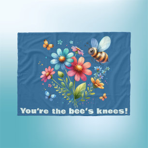 Couverture Polaire Aquarelle florale Monogramme Vous êtes les genoux 