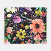 Couverture Polaire Aquarelle florale motif sans couture. Différents b (Devant (Horizontal))