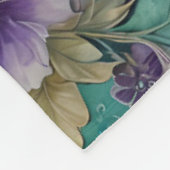 Couverture Polaire Aquarelle florale Paisley Peacock (Coin)