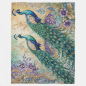 Couverture Polaire Aquarelle florale Paisley Peacock (Devant)
