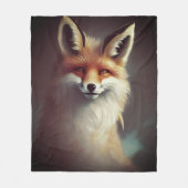 Couverture Polaire Aquarelle Fluffy Imaginaire Red Fox (Devant)
