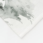 Couverture Polaire Aquarelle Forêt de sapins rustiques hiver (Coin)