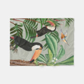 Couverture Polaire Aquarelle Forêt tropicale et Oiseaux du Toucan (Devant (Horizontal))