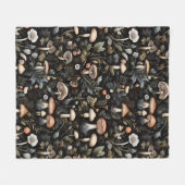 Couverture Polaire Aquarelle Forêt Verdure Champignons Automne (Devant (Horizontal))