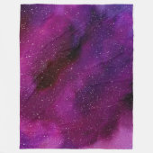 Couverture Polaire Aquarelle Galaxies rose violet (Devant)