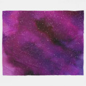 Couverture Polaire Aquarelle Galaxies rose violet (Devant (Horizontal))