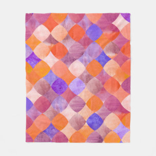 Couverture Polaire Aquarelle géométrique, écailles de poissons arabes