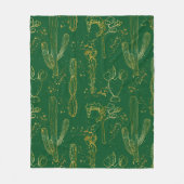 Couverture Polaire Aquarelle Gold Cactus (Devant)