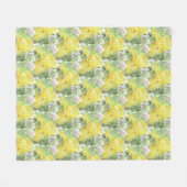 Couverture Polaire Aquarelle grande jaune d'iris barbu (Devant (Horizontal))