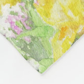 Couverture Polaire Aquarelle grande jaune d'iris barbu (Coin)