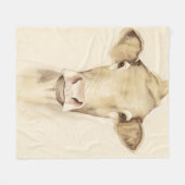 Couverture Polaire Aquarelle Grange Animaux | Vache (Devant (Horizontal))
