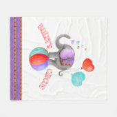 Couverture Polaire Aquarelle gris brillant éléphant nom du cirque (Devant (Horizontal))