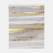 Couverture Polaire Aquarelle gris et texture or de luxe (Devant)