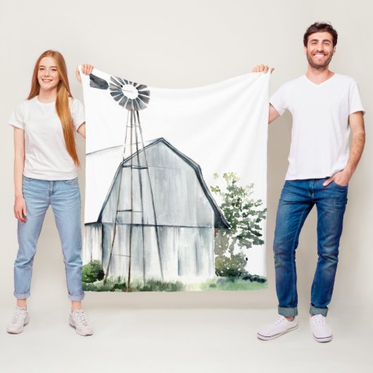 Couverture Polaire Aquarelle Gris Gris (En situation)