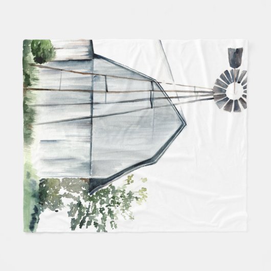 Couverture Polaire Aquarelle Gris Gris (Devant (Horizontal))