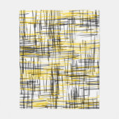 Couverture Polaire Aquarelle 'gris jaune noir Scribbles' Abstraite (Devant)