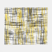 Couverture Polaire Aquarelle 'gris jaune noir Scribbles' Abstraite (Devant (Horizontal))