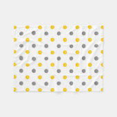 Couverture Polaire Aquarelle gris jaune Pois (Devant (Horizontal))